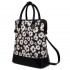 L1523DS - Miss Lulu Large Daisy Backpack Shoulder Bag Black