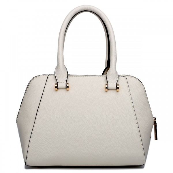 LF1627 - Miss Lulu Faux Leather Two Compartment Shoulder Bag Beige