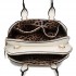 LF1627 - Miss Lulu Faux Leather Two Compartment Shoulder Bag Beige
