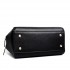 LF1627 - Miss Lulu Faux Leather Two Compartment Shoulder Bag Black