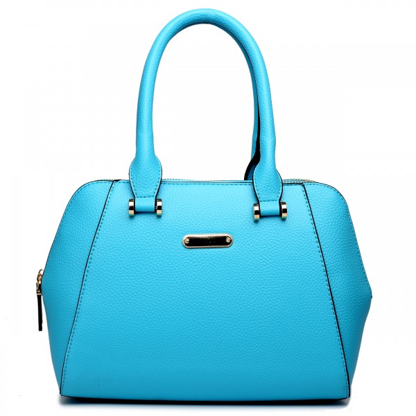 LF1627 - Miss Lulu Faux Leather Two Compartment Shoulder Bag Light Blue