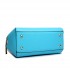 LF1627 - Miss Lulu Faux Leather Two Compartment Shoulder Bag Light Blue