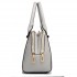 LF1627 - Miss Lulu Faux Leather Two Compartment Shoulder Bag Grey