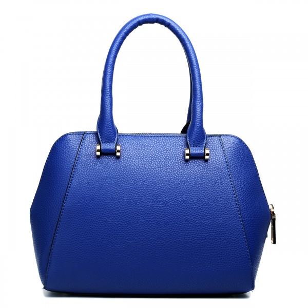 LF1627 - Miss Lulu Faux Leather Two Compartment Shoulder Bag Navy