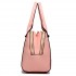 LF1627 - Miss Lulu Faux Leather Two Compartment Shoulder Bag Pink