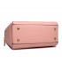 LF1627 - Miss Lulu Faux Leather Two Compartment Shoulder Bag Pink