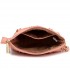 LA1626 - Miss Lulu Leather Look Small Cross Body Fringe Bag Pink