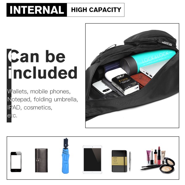 LB1934 - Miss Lulu Casual Single Strap Sling Backpack - Black