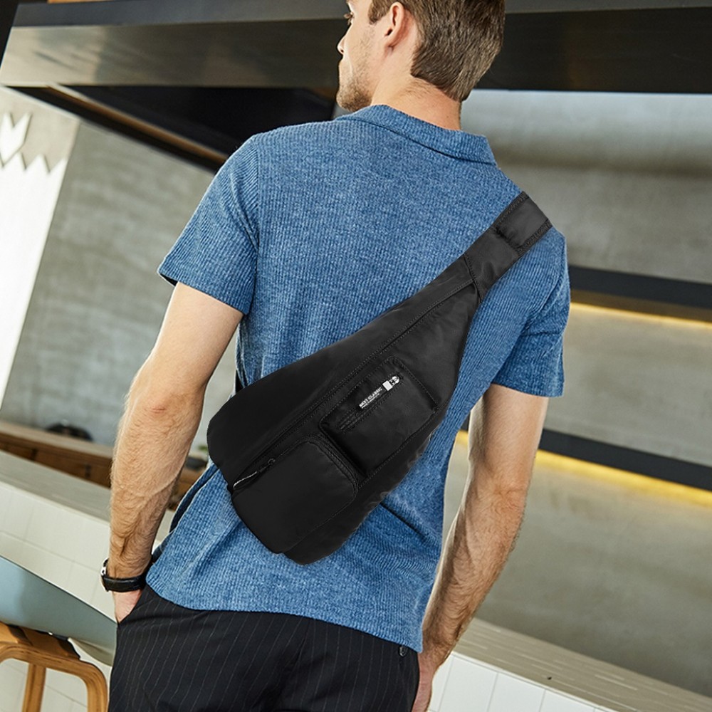 LB1934 KONO CASUAL SINGLE STRAP SLING BACKPACK BLACK
