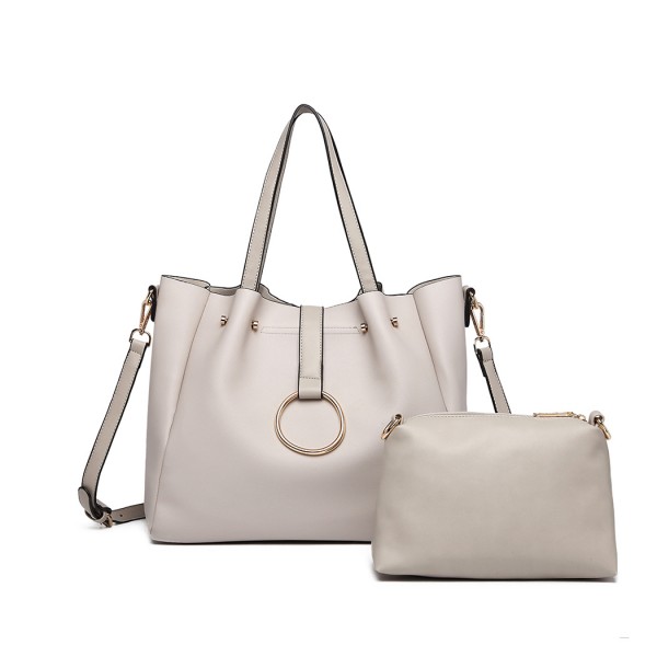 LB1935 - MISS LULU SOFT LEATHER LOOK 2-IN-1 SHOULDER BAG - BEIGE LB1935 - MISS LULU SOFT LEATHER LOOK 2-IN-1 SHOULDER BAG - BEIGE