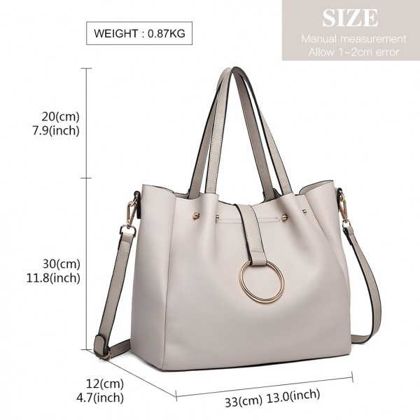 LB1935 - MISS LULU SOFT LEATHER LOOK 2-IN-1 SHOULDER BAG - BEIGE LB1935 - MISS LULU SOFT LEATHER LOOK 2-IN-1 SHOULDER BAG - BEIGE