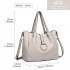 LB1935 - MISS LULU SOFT LEATHER LOOK 2-IN-1 SHOULDER BAG - BEIGE LB1935 - MISS LULU SOFT LEATHER LOOK 2-IN-1 SHOULDER BAG - BEIGE