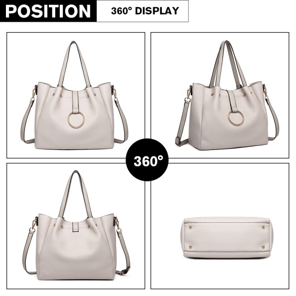 LB1935 - MISS LULU SOFT LEATHER LOOK 2-IN-1 SHOULDER BAG - BEIGE LB1935 - MISS LULU SOFT LEATHER LOOK 2-IN-1 SHOULDER BAG - BEIGE