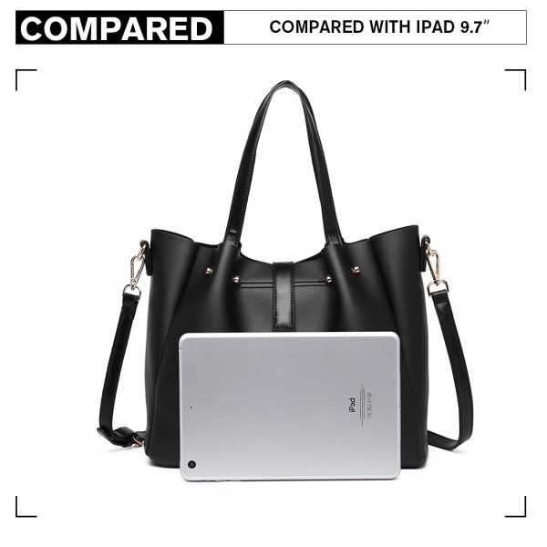 LB1935 - MISS LULU SOFT LEATHER LOOK 2-IN-1 SHOULDER BAG - BLACK LB1935 - MISS LULU SOFT LEATHER LOOK 2-IN-1 SHOULDER BAG - BLACK