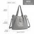 LB1935 - MISS LULU SOFT LEATHER LOOK 2-IN-1 SHOULDER BAG - GREY
