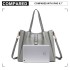 LB1935 - MISS LULU SOFT LEATHER LOOK 2-IN-1 SHOULDER BAG - GREY