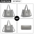 LB1935 - MISS LULU SOFT LEATHER LOOK 2-IN-1 SHOULDER BAG - GREY