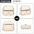 LB1938 - MISS LULU LEATHER LOOK DUAL ZIPPER CROSS BODY BAG - BEIGE