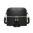 LB1938 - MISS LULU LEATHER LOOK DUAL ZIPPER CROSS BODY BAG - BLACK