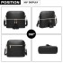 LB1938 - MISS LULU LEATHER LOOK DUAL ZIPPER CROSS BODY BAG - BLACK