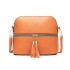 LB1938 - MISS LULU LEATHER LOOK DUAL ZIPPER CROSS BODY BAG - BROWN