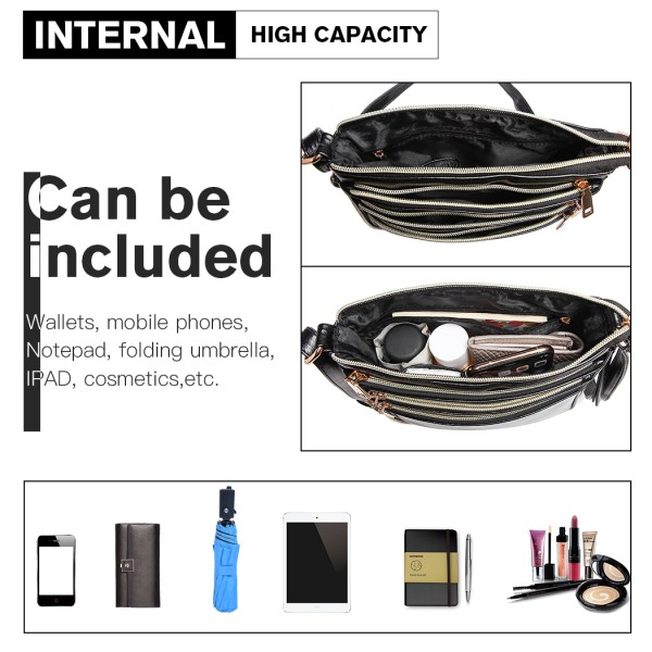 LB1939 - MISS LULU EXPANDING LEATHER LOOK CROSS BODY BAG - BLACK LB1939 - MISS LULU EXPANDING LEATHER LOOK CROSS BODY BAG - BLACK