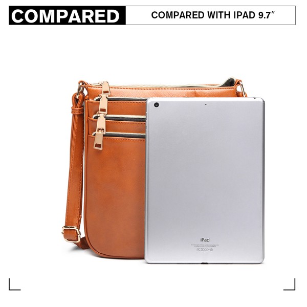 LB1939 - MISS LULU EXPANDING LEATHER LOOK CROSS BODY BAG - BROWN