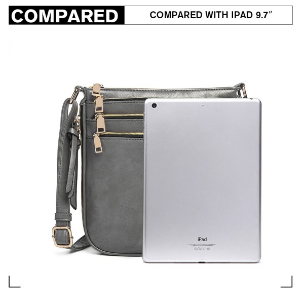 LB1939 - MISS LULU EXPANDING LEATHER LOOK CROSS BODY BAG - GREY