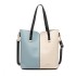 LB1950 - Miss Lulu Two Tone 2 Piece Shoulder Bag Set - Blue And Beige