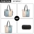 LB1950 - Miss Lulu Two Tone 2 Piece Shoulder Bag Set - Blue And Beige