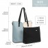 LB1950 - Miss Lulu Two Tone 2 Piece Shoulder Bag Set - Blue And Beige