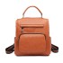 LB1967 - Miss Lulu Leather Look Multi-way Backpack Shoulder Bag - Brown