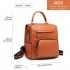 LB1967 - Miss Lulu Leather Look Multi-way Backpack Shoulder Bag - Brown