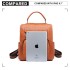 LB1967 - Miss Lulu Leather Look Multi-way Backpack Shoulder Bag - Brown