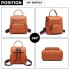 LB1967 - Miss Lulu Leather Look Multi-way Backpack Shoulder Bag - Brown