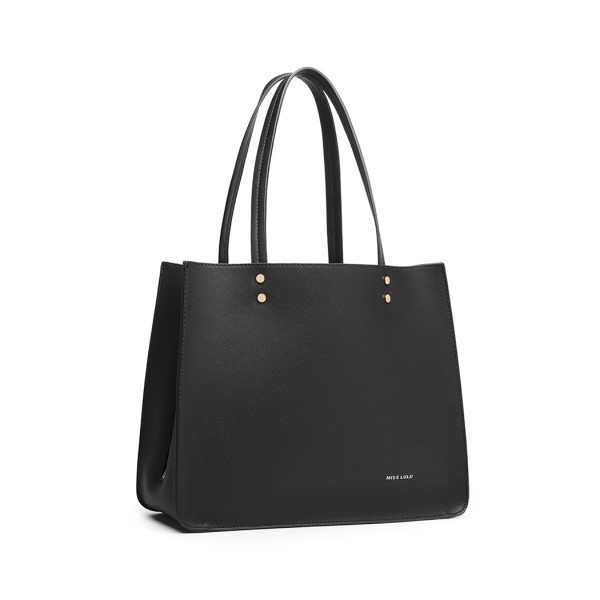 LB1969 - Miss Lulu 2 Piece Handbag and Cross Body Bag Set - Black LB1969 - Miss Lulu 2 Piece Handbag and Cross Body Bag Set - Black