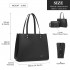 LB1969 - Miss Lulu 2 Piece Handbag and Cross Body Bag Set - Black LB1969 - Miss Lulu 2 Piece Handbag and Cross Body Bag Set - Black