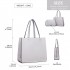 LB1969 - Miss Lulu 2 Piece Handbag and Cross Body Bag Set - Grey LB1969 - Miss Lulu 2 Piece Handbag and Cross Body Bag Set - Grey