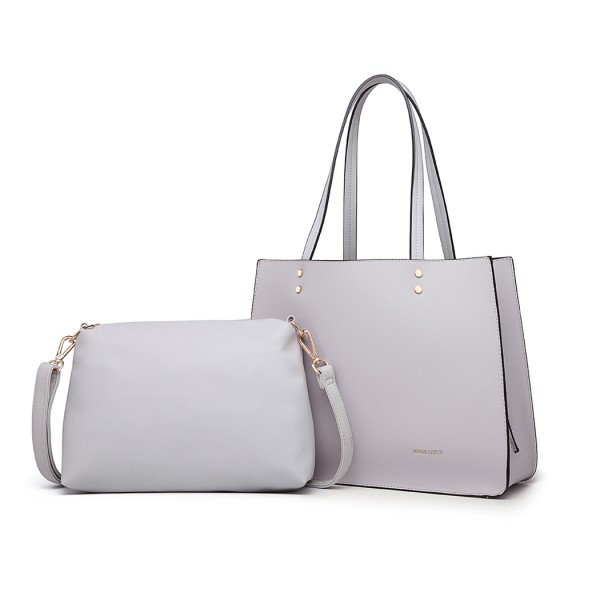 LB1969 - Miss Lulu 2 Piece Handbag and Cross Body Bag Set - Grey LB1969 - Miss Lulu 2 Piece Handbag and Cross Body Bag Set - Grey