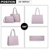 LB1969 - Miss Lulu 2 Piece Handbag and Cross Body Bag Set - Pink
