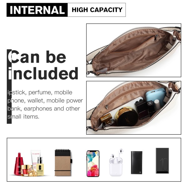 LB2066 - Miss Lulu Croc Embossed Baguette Bag - White