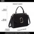 LB6871-MISS LULU STYLISH LADIES LEATHER HANDBAG SHOULDER BAG BLACK