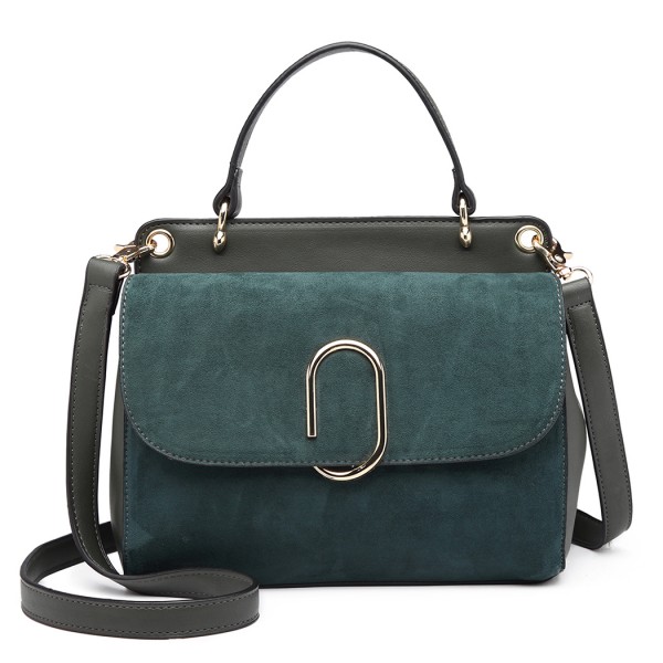 LB6871-MISS LULU STYLISH LADIES LEATHER HANDBAG SHOULDER BAG GREEN