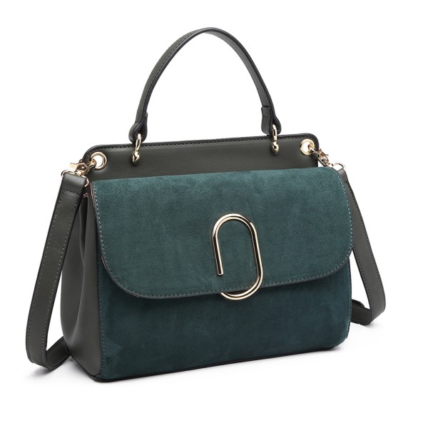 LB6871-MISS LULU STYLISH LADIES LEATHER HANDBAG SHOULDER BAG GREEN