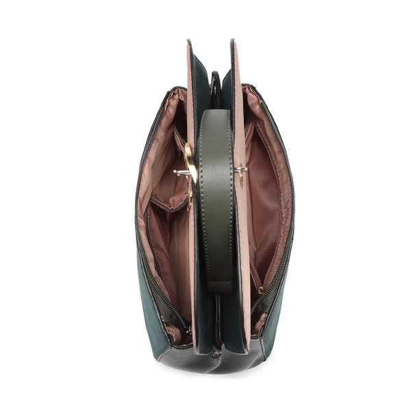 LB6871-MISS LULU STYLISH LADIES LEATHER HANDBAG SHOULDER BAG GREEN