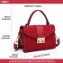 LB6872 - Miss Lulu Matte PU-Leder Midi Handtasche Umhängetasche - Rot