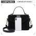LB6872 - Miss Lulu Matte PU Leather Midi Handbag Cross Body Bag - Black