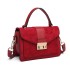 LB6872 - Miss Lulu Matte PU-Leder Midi Handtasche Umhängetasche - Rot