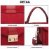LB6872 - Miss Lulu Matte PU-Leder Midi Handtasche Umhängetasche - Rot