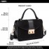 LB6872 - Miss Lulu Matte PU Leather Midi Handbag Cross Body Bag - Black